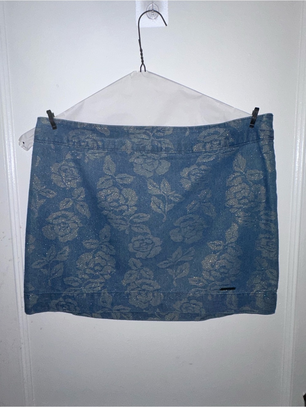 Abercrombie & Fitch Blue Floral Denim Mini Skirt Size 6